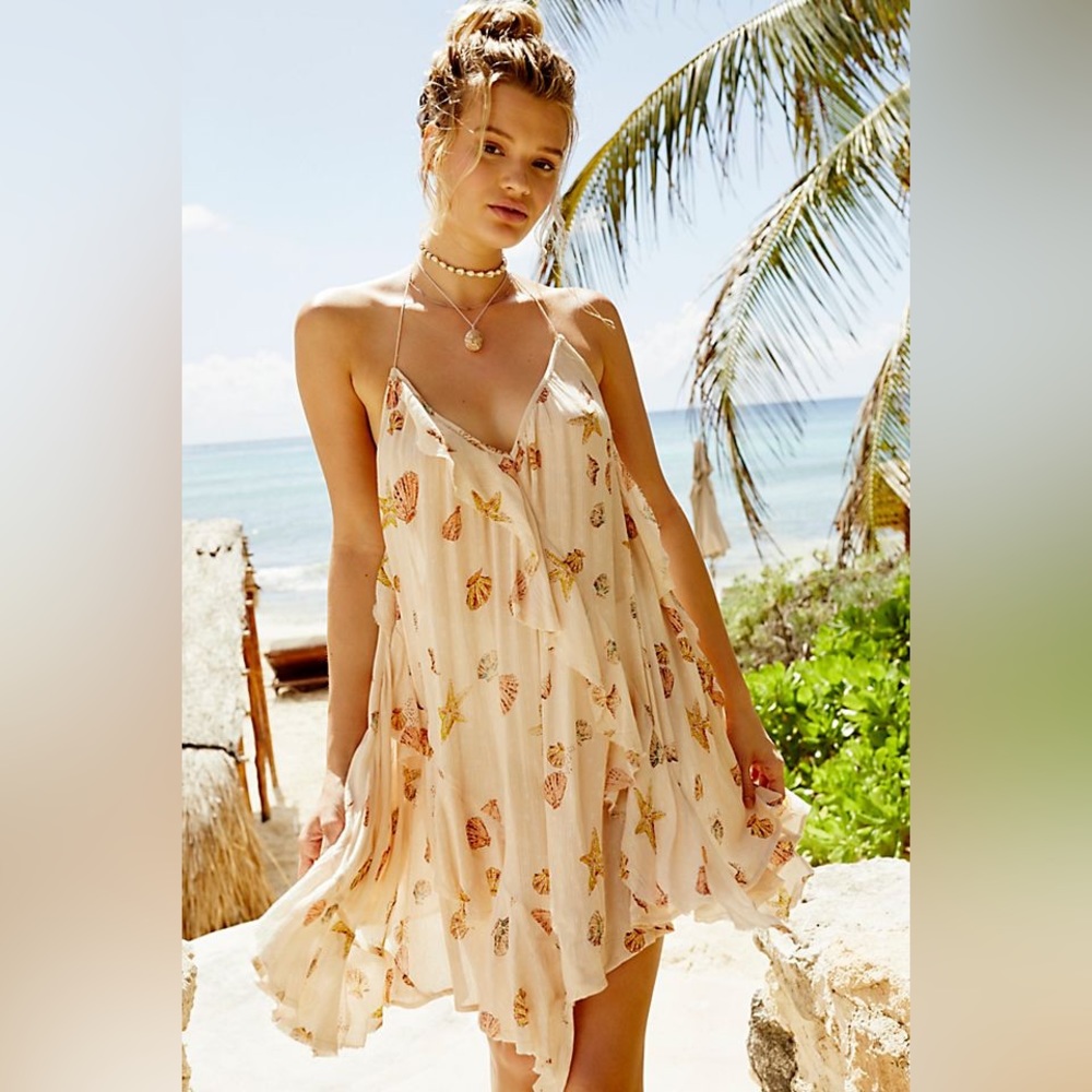 Free people sunlit mini dress/ beach cover up